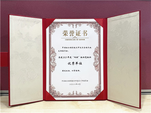 2022.8 企福天地党支部获经开区2021年度“两新”组织党组织优秀单位