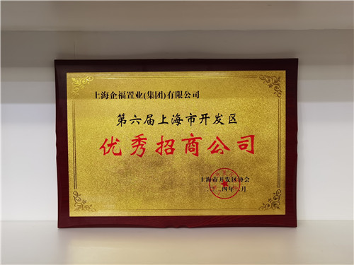企福集团荣获“上海市开发区优秀招商公司”